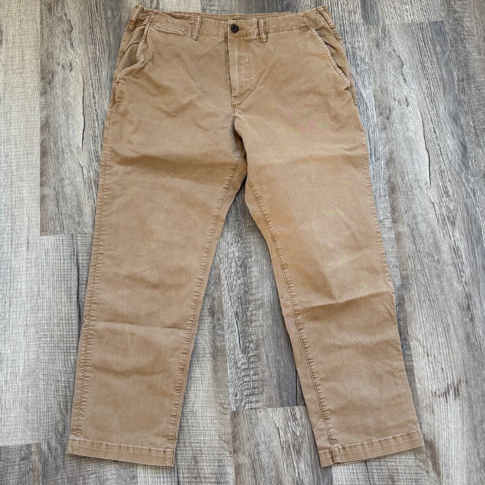 American Eagle Pants Mens 34x30 Khaki Flex Straight Chino Pant Cotton Casual
